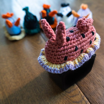 Crochet Nudibranch — Red & Purple