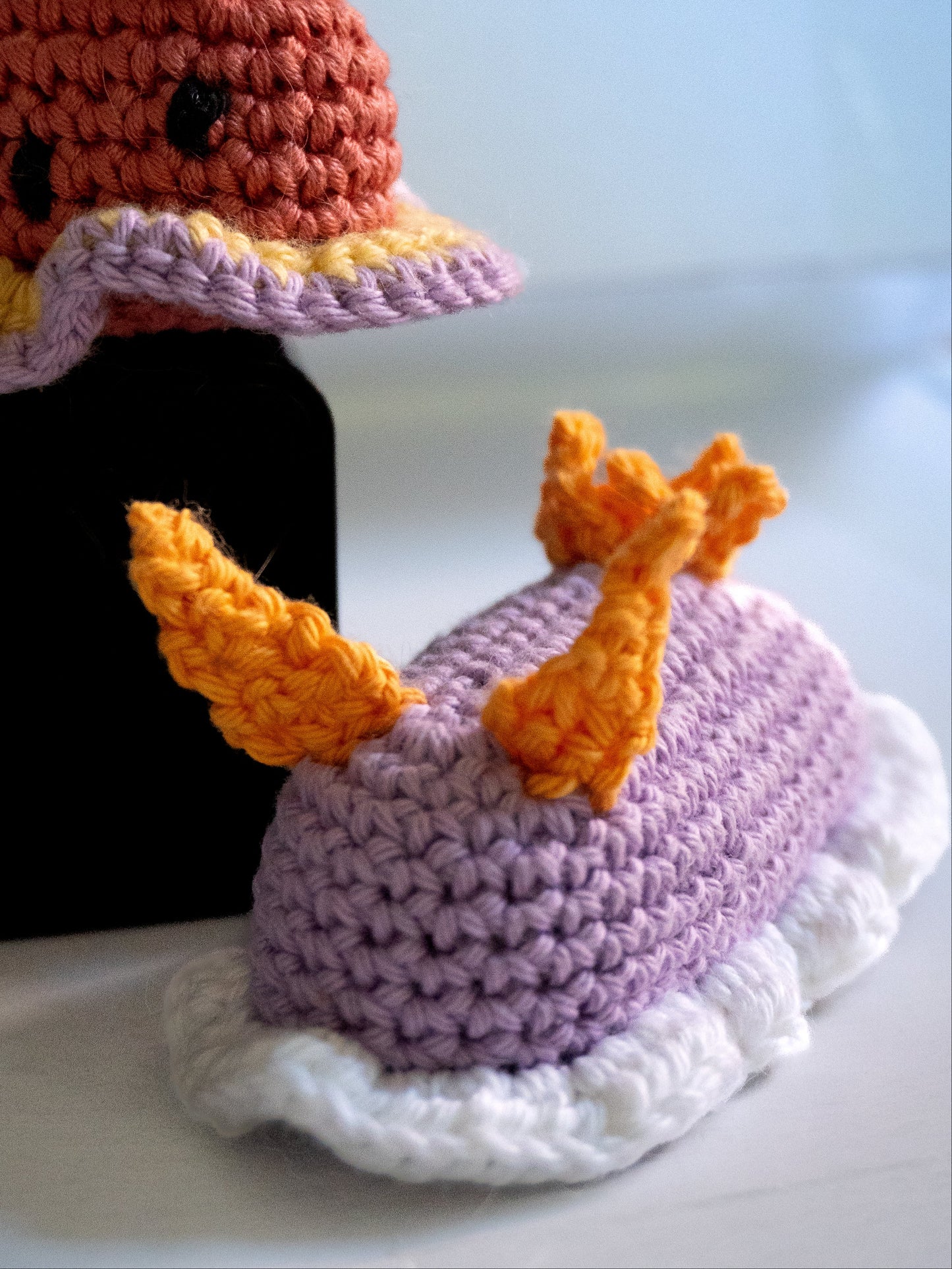 Crochet Nudibranch — Purple & White